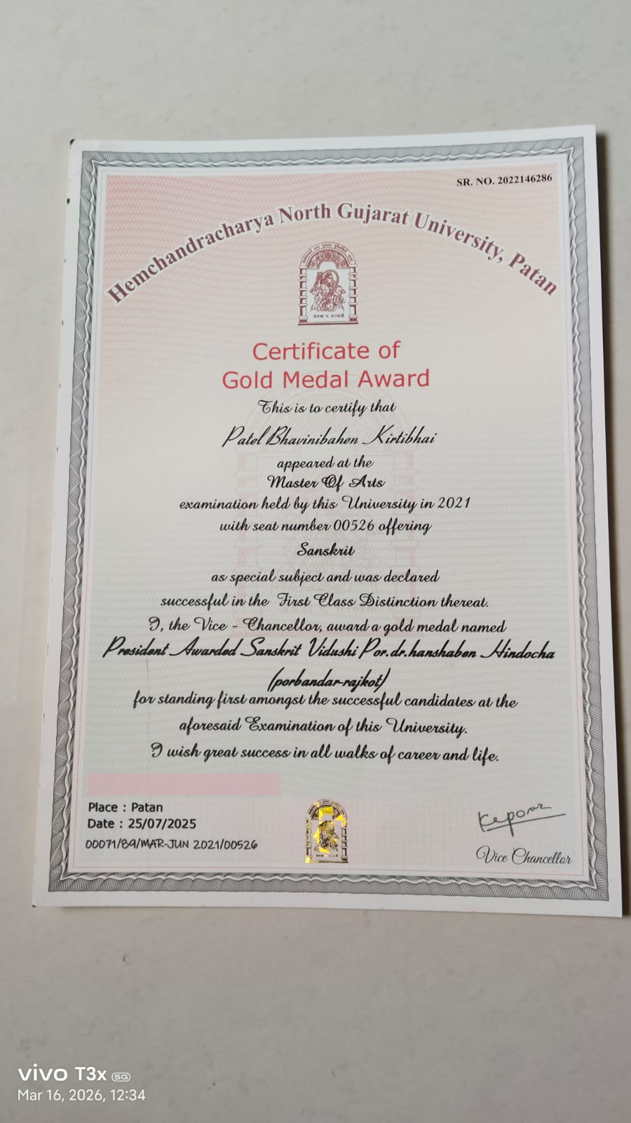 University Certificate